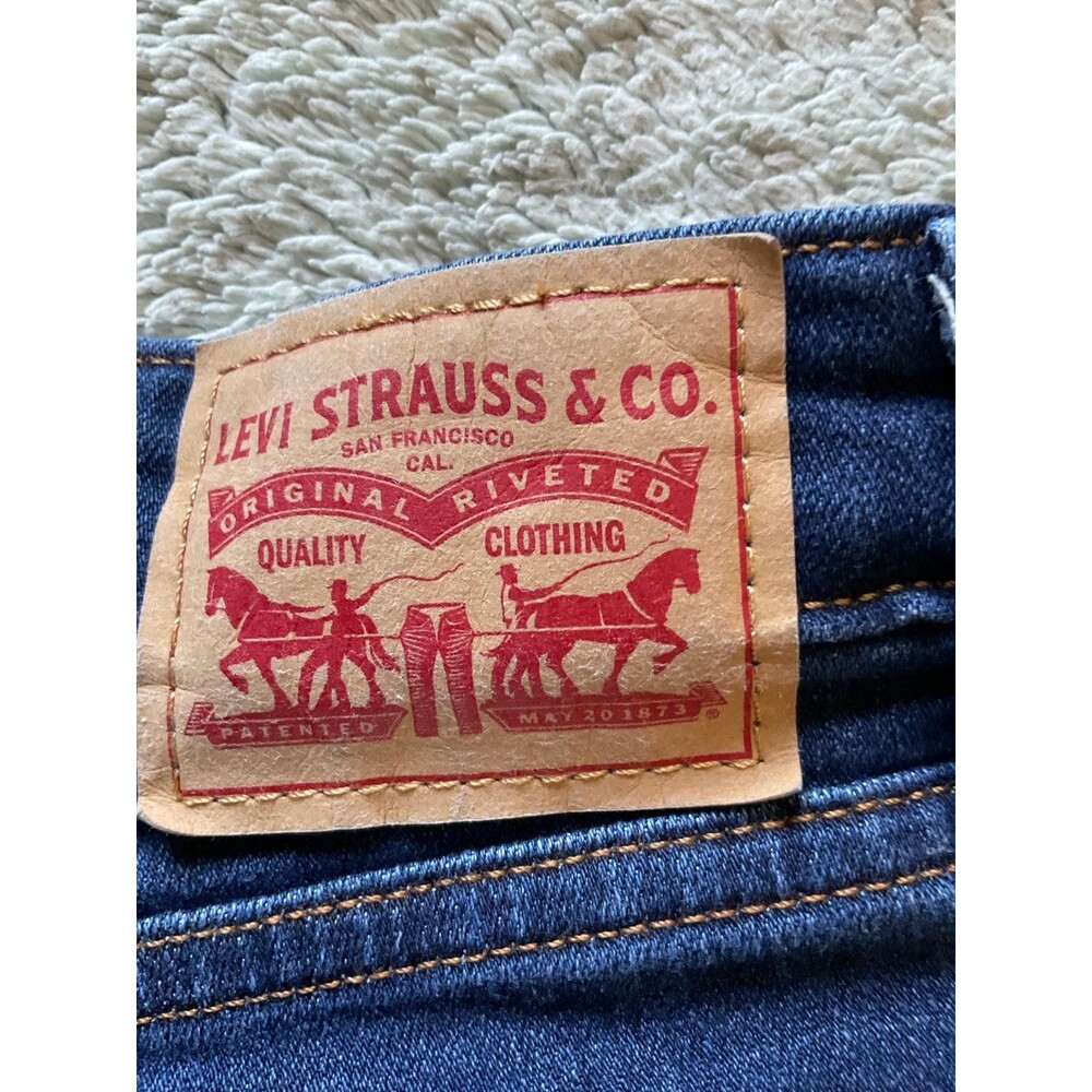 Levis Jeans Womens 27x32 Flare 726 Dark Wash High Rise Stretch Denim Boho Hippie - Picture 4 of 11